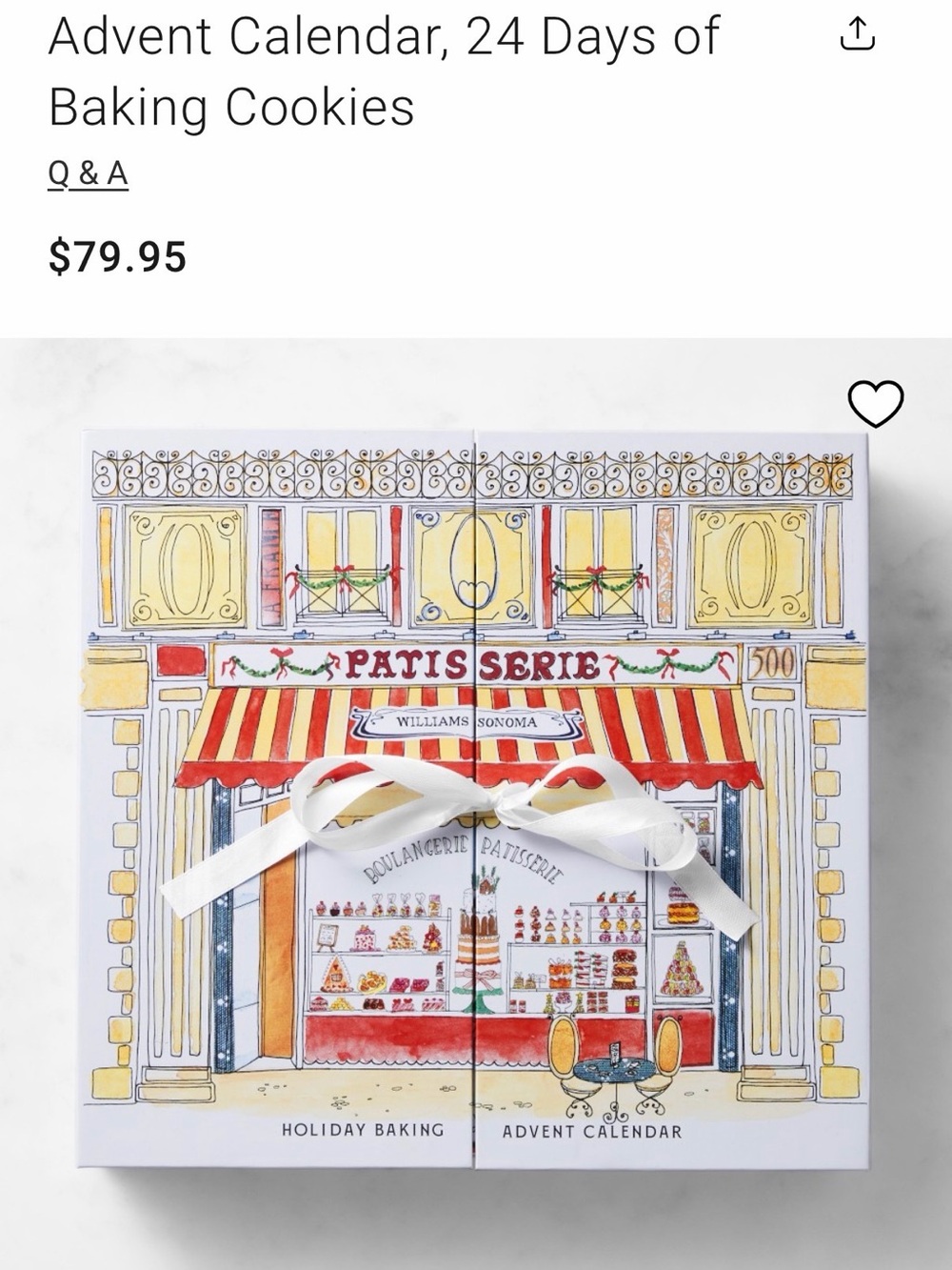 Williams Sonoma Patisserie Holiday Baking Advent Calendar